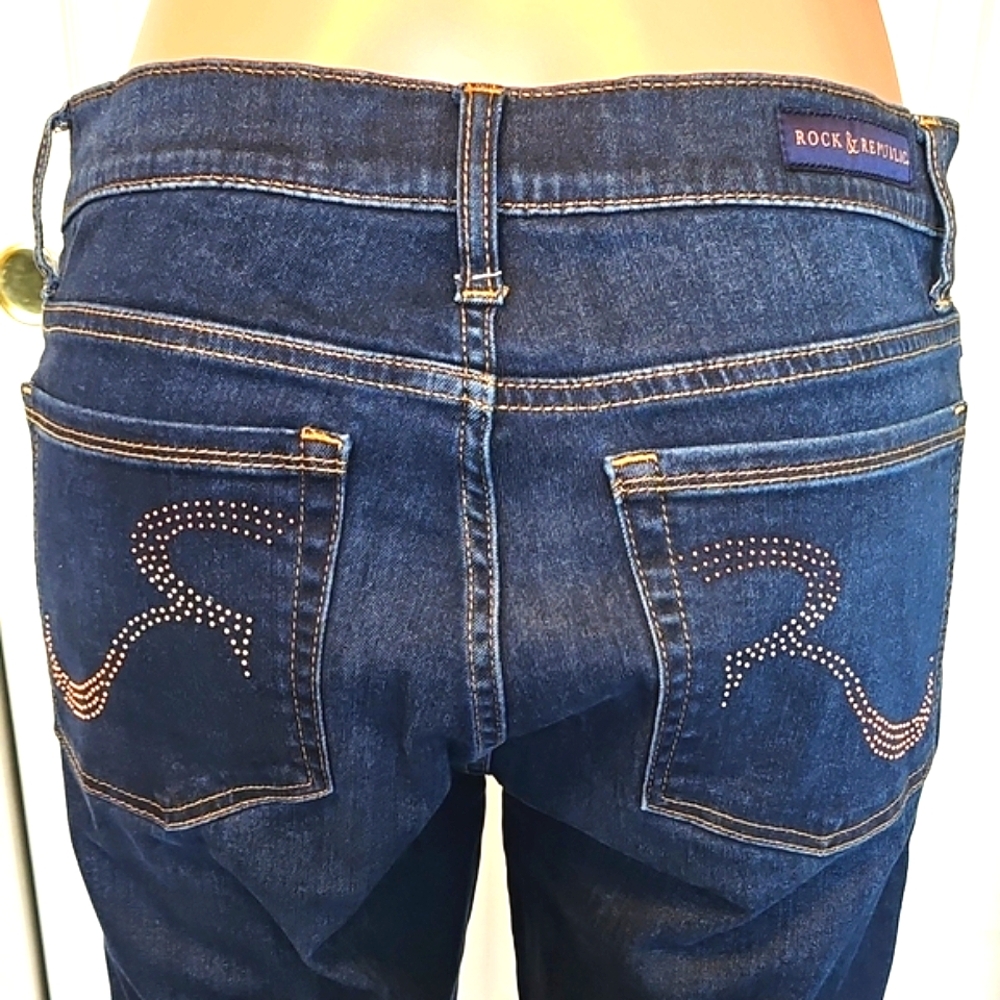 Womans-Size 14s-Rock & Republic Women's Navy Skinny Jeans